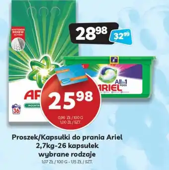 Delfin Proszek Ariel 2,7kg lub Kapsułki do prania Ariel 26 kapsułek oferta