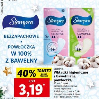 Lidl Wkładki sensitive siempre oferta