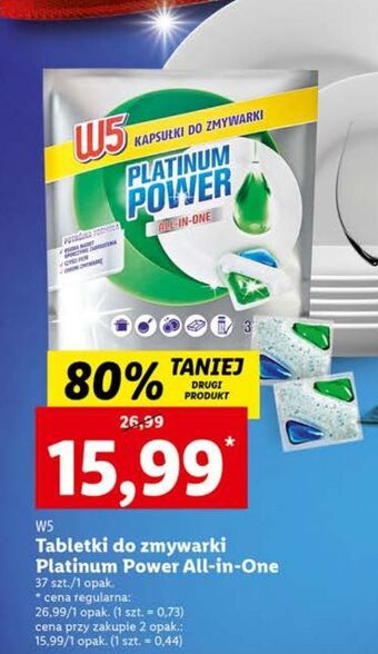 Lidl Tabletki do zmywarki power platinum w5 oferta