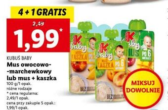 Lidl Mus+kaszka jabłko - banan kubuś baby oferta