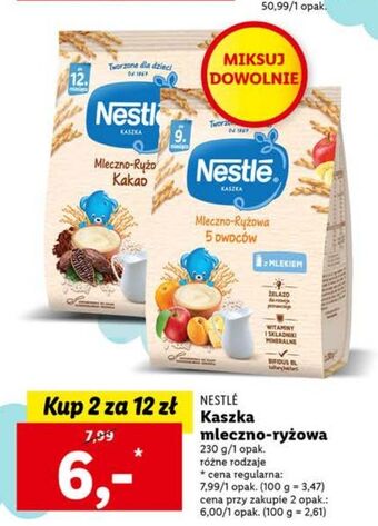 Lidl Kaszka mleczno-ryżowa 5 owoców nestle oferta