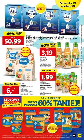 Lidl Mleko 5 bebilon advance oferta