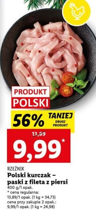 Lidl Paski z fileta piersi kurczaka rzeźnik codzienna dostawa oferta