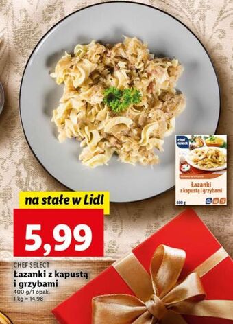Lidl Łazanki z kapusta i grzybami chef select oferta