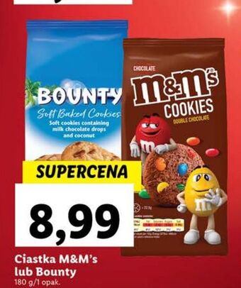 Lidl Ciastka z drażami m&m's m&m's double chocolate cookies oferta