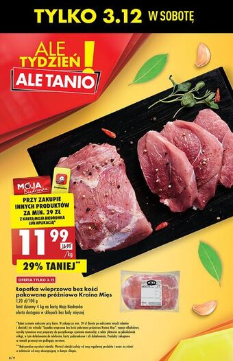 Biedronka Łopatka wieprzowa bez kości kraina mięs oferta