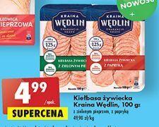 Biedronka Kiełbasa żywiecka z zielonym pieprzem kraina wędlin oferta