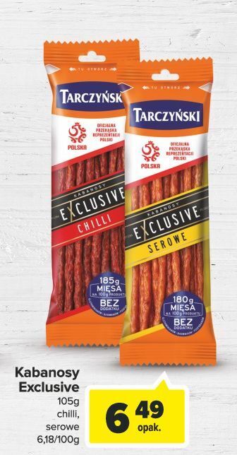 Carrefour Kabanosy serowe tarczyński exclusive oferta