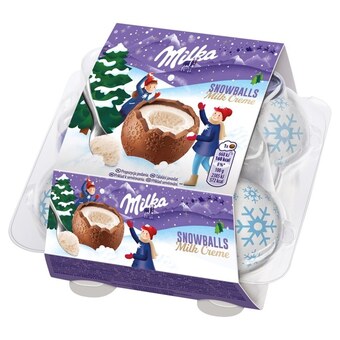 Lidl Milka snowballs czekolada mleczna z nadzieniem mlecznym 112 g (4 x 28 g) oferta