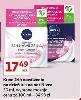 Auchan Krem do twarzy 24h booster nawilżenia + odżywienie na noc nivea essentials oferta