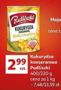 Auchan Kukurydza konserwowa słodka i chrupiąca pudliszki oferta