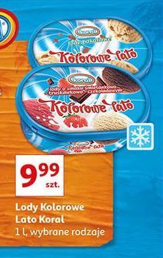 Auchan Lody śmietankowo-truskawkowo-czekoladowe koral kolorowe lato oferta
