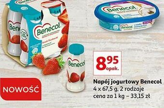 Auchan Jogurt pitny truskawkowy benecol oferta