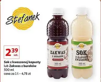 Auchan Sok z kapusty kwaszonej stefanek oferta