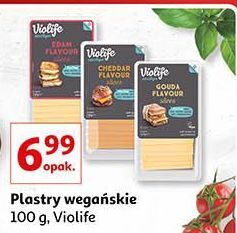 Auchan Ser w plastrach cheddar violife oferta