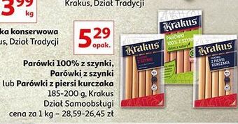 Auchan Parówki z szynki krakus animex oferta