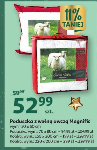 Auchan Kołdra magnific owcza wełna 160 x 200 cm oferta