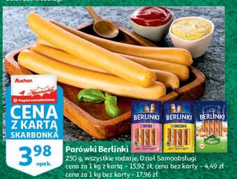 Auchan Parówki z indyka morliny berlinki oferta