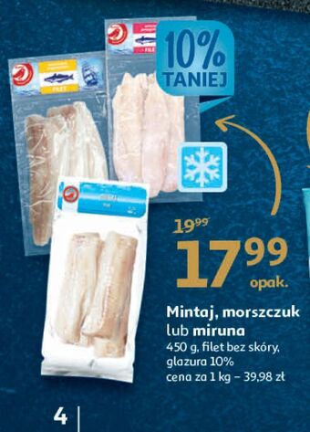 Auchan Mintaj filety bez skóry mrożony auchan oferta