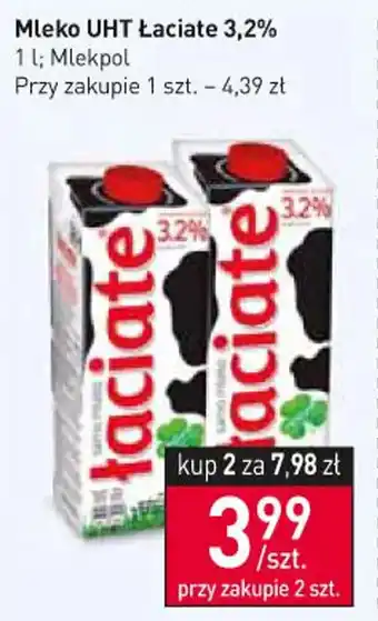 Stokrotka Market Mlekpol mleko łaciate uht 3,2% 1l oferta