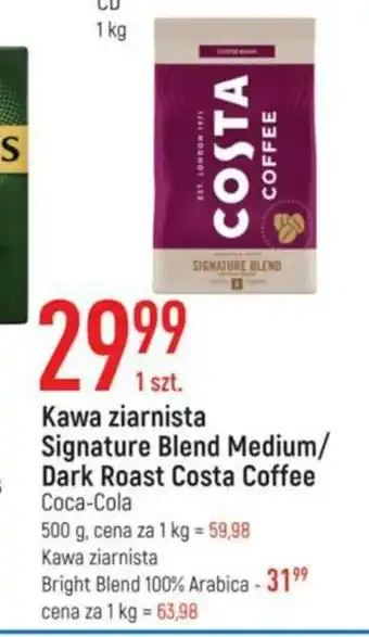 E.Leclerc Kawa ziarnista Signature Blend Medium/Dark Roast Costa Coffee 500g oferta
