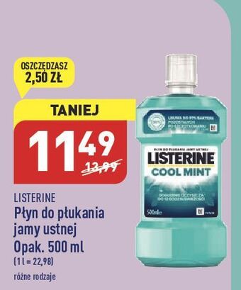ALDI Płyn do płukania ust listerine cool mint oferta