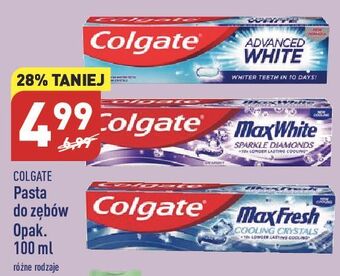 ALDI Pasta do zębów sparkle diamonds colgate max white oferta