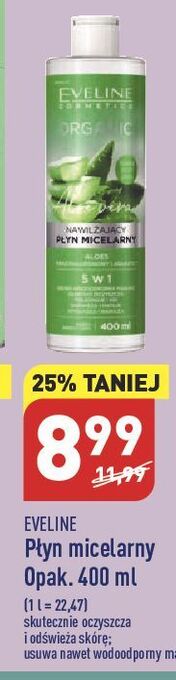 ALDI Płyn micelarny nawilżający z aloesem eveline organic oferta
