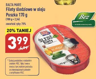 ALDI Filety śledziowe w oleju balta mare oferta