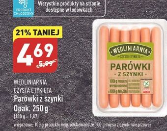 ALDI Parówki z szynki wędliniarnia czysta etykieta oferta