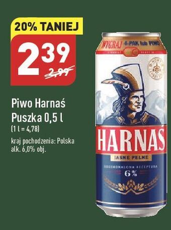 ALDI Piwo harnaś jasne pełne oferta