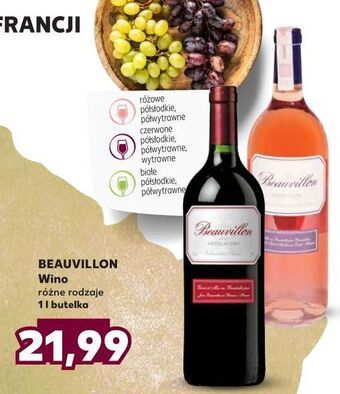 Kaufland Wino czerwone wytrawne beauvillon oferta