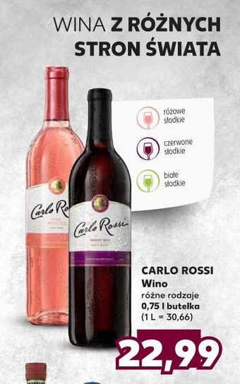 Kaufland Wino carlo rossi sweet red oferta