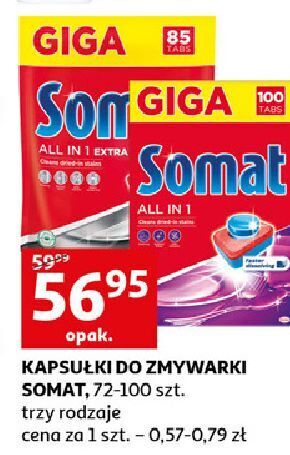 Auchan Tabletki do zmywarek extra somat all in 1 oferta