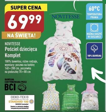 ALDI Komplet pościeli 140 x 200 + 70 80 cm novitesse oferta