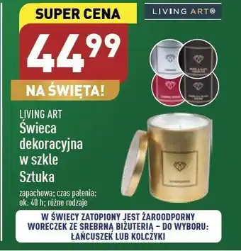 ALDI Świeca dekoracyjna z biżuterią living art oferta