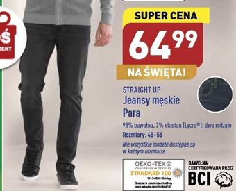 ALDI Jeansy męskie ze stretchem rozm. 48-56 straight up oferta