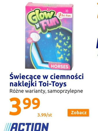 Action Toi-Toys Świecące w ciemności naklejki Różne warianty, samoprzyepne oferta