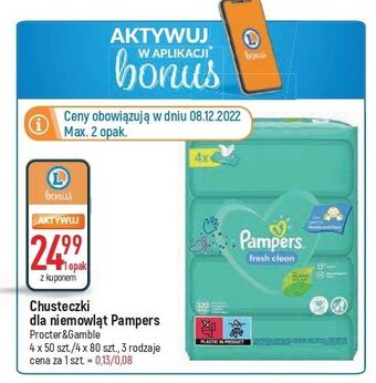 E.Leclerc Chusteczki nawilżane pampers fresh clean oferta