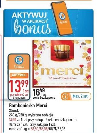 E.Leclerc Bombonierka czerwona storck merci oferta