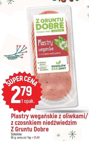 E.Leclerc Plastry wegańskie z czosnkiem niedźwiedzim sokołów z gruntu dobre oferta