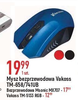 E.Leclerc Mysz bezprzeowodowa tm-658 czarna vakoss oferta
