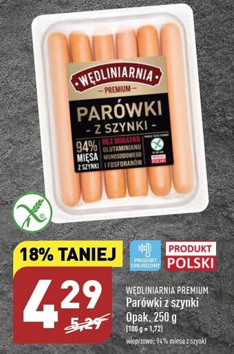 ALDI Parówki z szynki wędliniarnia premium oferta