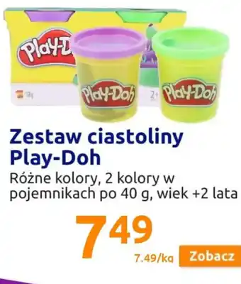 Action Zestaw cisastoliny Play-Doh Różne kolory, 2 kolory w pojemnikach po 40g, wiek +2 lata oferta