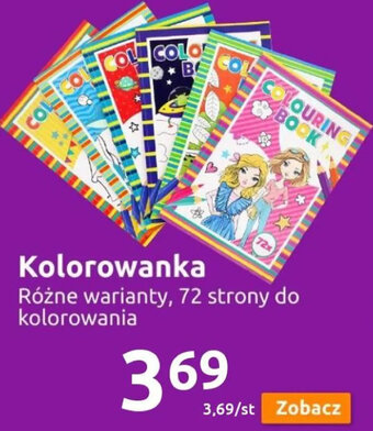 Action Kolorowanka Różne warianty, 72 strony do kolorowania oferta
