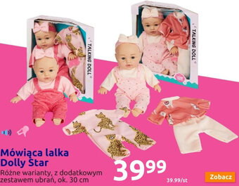 Action Mówiąca lalka Dolly Star Różne warianty, z dodatkowym zestawem ubrań, ok 30cm oferta