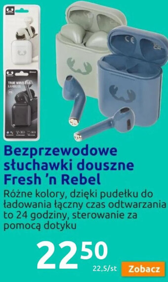 Action Bezprzewodowe słuchawki douszne Fresh'n Rebel Różne kolory, dzięki pudełku do ładowania lączny czas odtwarzania to 24h, oferta