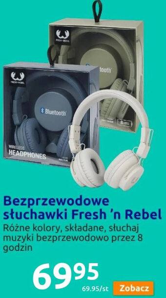 Action bezprzewodowe słuchawki Fresh'n Rebel Różne kolory, składane, sluchaj muzyki bezprzewodowo przez 8h oferta