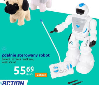 Action Zdalnie sterowany robot Świeci i strzela rzutkami, wiek +5lat oferta