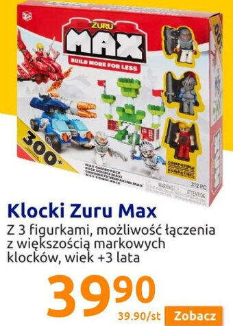 Action Klocki Zuru Max Z 3 figurkami, możiwość lączenia z większością markowych klocków, wiek +3 lata oferta